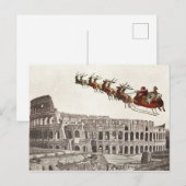 kerstman over Rome Briefkaart (Voorkant / Achterkant)