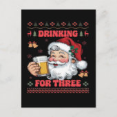 Kerstman paar kerst Drink Feestdagenkaart (Voorkant)