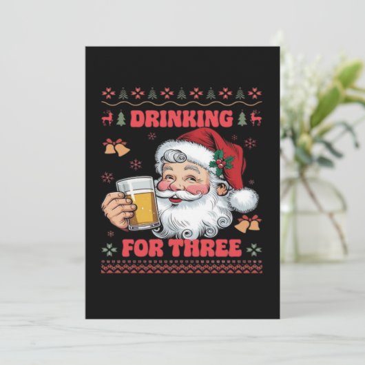 Kerstman paar Kerstmis Bedankkaart (Staand voorkant)