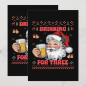 Kerstman paar Kerstmis Bedankkaart (Voorkant / Achterkant)