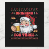 Kerstman paar Kerstmis Wijn Etiket (Enkel label)