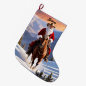 Kerstman Paardrijden Kerstmis Grote Kerstsok (Voorkant (Hangend))