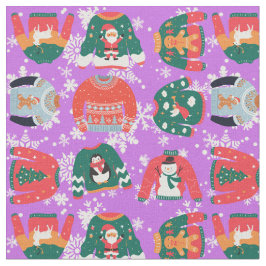 kerstman paars sweater patroon Santa Stof
