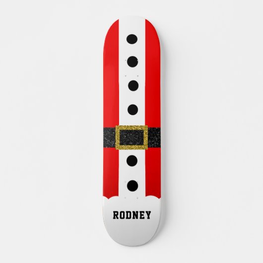 Kerstman pak glanzende riem voor Kerstmis Persoonlijk Skateboard (Voorkant)