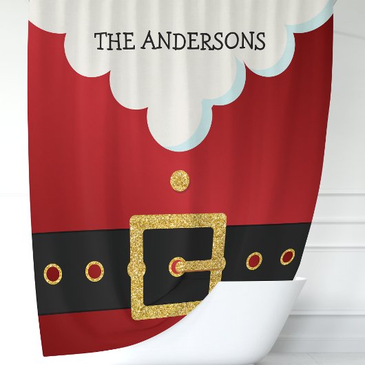 Kerstman Pak Kerst Monogram Douchegordijn