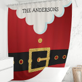 Kerstman Pak Kerst Monogram Douchegordijn