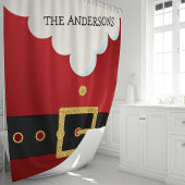 Kerstman Pak Kerst Monogram Douchegordijn