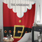 Kerstman Pak Kerst Monogram Douchegordijn