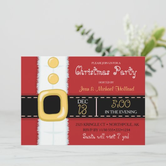 Kerstman pak kerstfeest kaart (Staand voorkant)