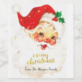 Kerstman Pak Kerstmis Wijn Etiket (Enkel label)
