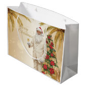 Kerstman Palmboom Glam Kerstcadeautas Set Groot Cadeauzakje (Achterkant Gekanteld)