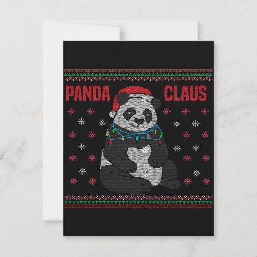 Kerstman Pand| Leuke Panda Ontwerpen Kaart (Voorkant)