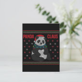 Kerstman Panda Pand| Leuke Pandadesign Kaart (Staand voorkant)