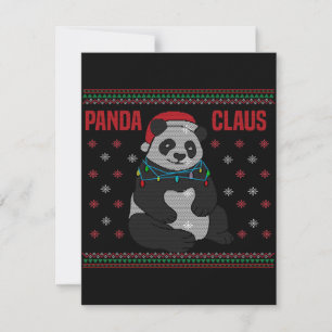 Kerstman Panda Pand  Leuke Pandadesign Kaart