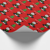 Kerstman Panda Santa Hat Cadeaupapier (Hoek)