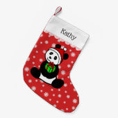 Kerstman Panda Santa Hat Kleine Kerstsok (Voorkant (Hangend))