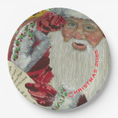 Kerstman Papier Borden Gepersonaliseerde Kerst Papieren Bordje (Voorkant)