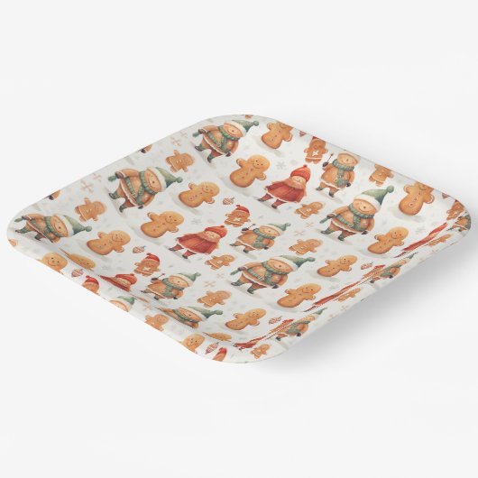 kerstman papieren bordje (Gebogen)