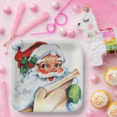 kerstman papieren bordje (Feest)