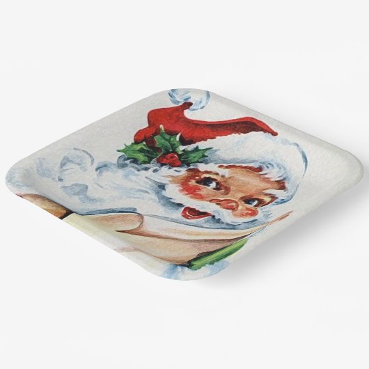 kerstman papieren bordje (Gebogen)