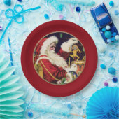 kerstman papieren bordje (Feest)