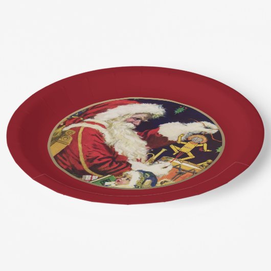  kerstman papieren bordje (Gekanteld)