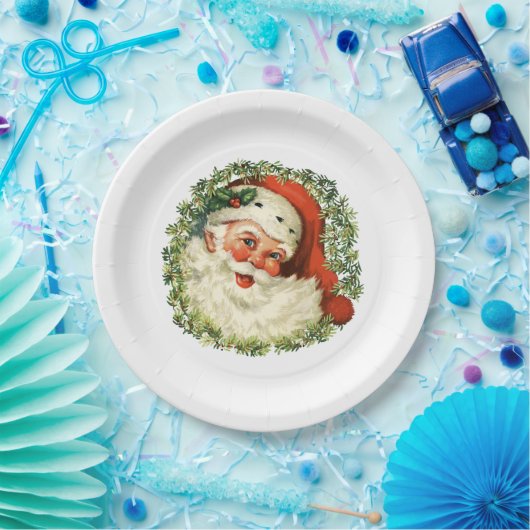kerstman papieren bordje (Feest)