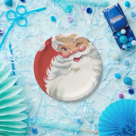 kerstman papieren bordje (Feest)