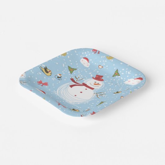 Kerstman Papieren Bordje (Gebogen)