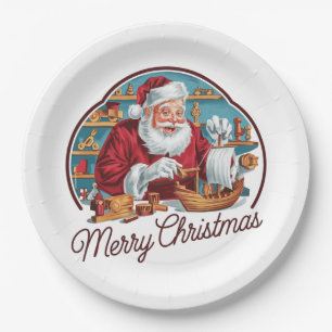 kerstman papieren bordje