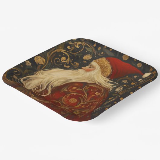 kerstman papieren bordje (Gebogen)