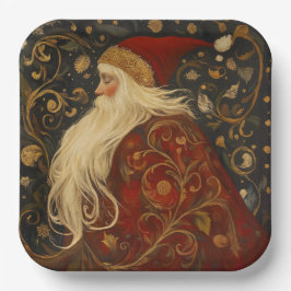 kerstman papieren bordje