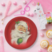 kerstman papieren bordje (Feest)