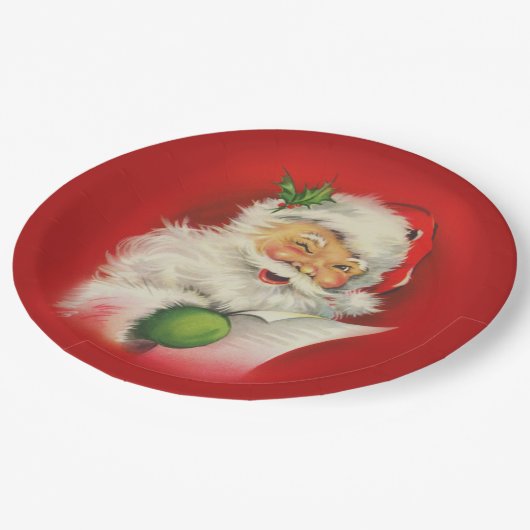 kerstman papieren bordje (Gekanteld)