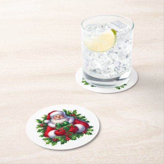 Kerstman Papieren Onderzetter Set (Insitu)