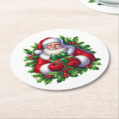 Kerstman Papieren Onderzetter Set (Gebogen)
