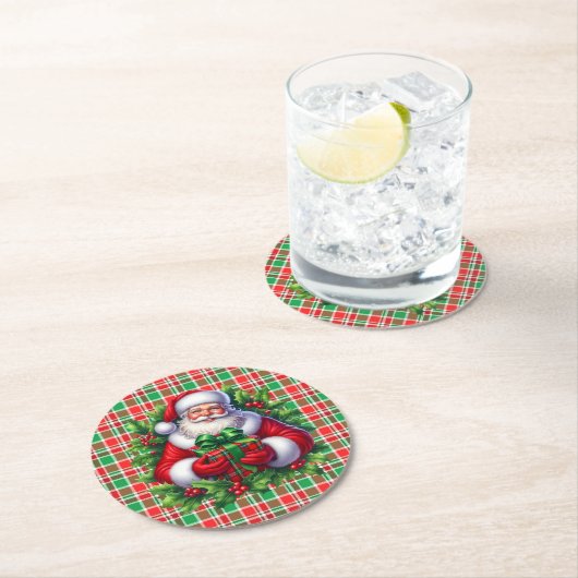 Kerstman Papieren Onderzetter Set (Insitu)