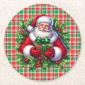Kerstman Papieren Onderzetter Set (Voorkant)