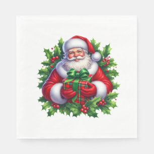 Kerstman papieren servetten