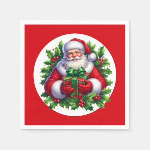Kerstman papieren servetten