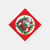 Kerstman papieren servetten  (Hoek)