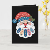 Kerstman Patchwork Sneeuwvlok Hulst Winter Kaart (Gele Bloem)