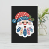 Kerstman Patchwork Sneeuwvlok Hulst Winter Kaart (Staand voorkant)
