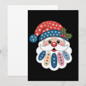 Kerstman Patchwork Sneeuwvlok Hulst Winter Kaart (Voorkant / Achterkant)