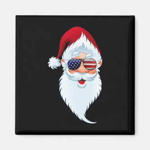Kerstman Patriottisch Usa Zonnebril Kerstmis In Ju Magneet