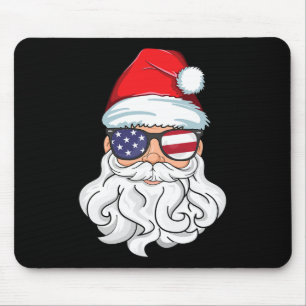 Kerstman Patriottisch Usa Zonnebril Kinderen Kerst Muismat