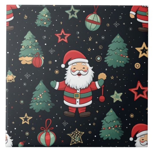 Kerstman patroon - Ho! Ho! Ho! Tegeltje (Voorkant)