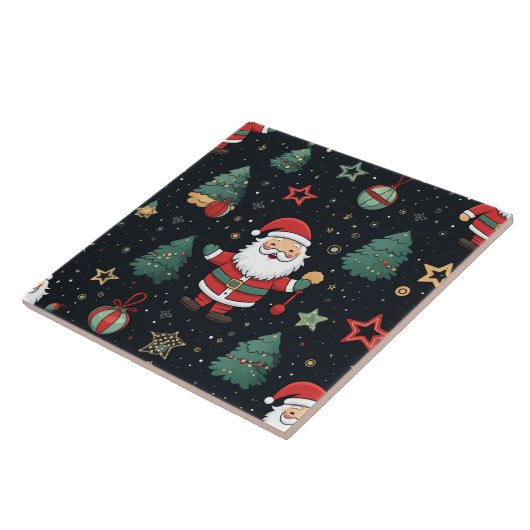 Kerstman patroon - Ho! Ho! Ho! Tegeltje (Zijkant)