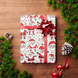 Kerstman Patroon Jolly Kerstmis Cadeaupapier