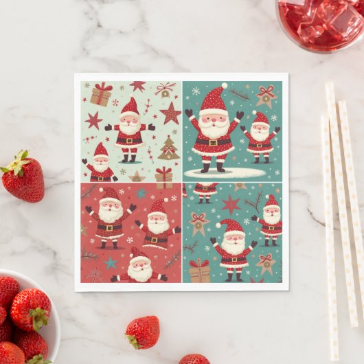 Kerstman Patroon Papieren servetten (Insitu)